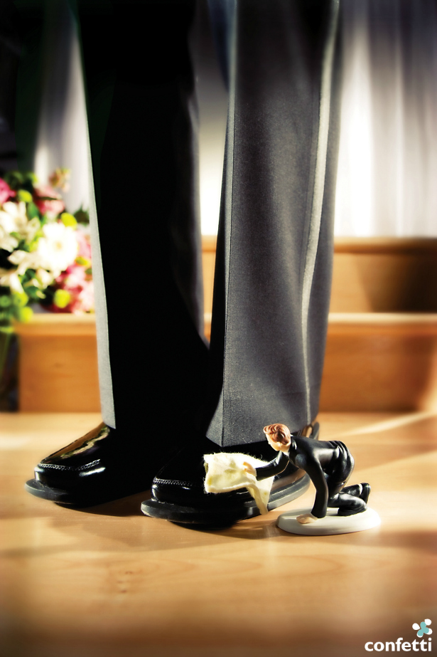 Shoe shine cake topper | Confetti.co.uk