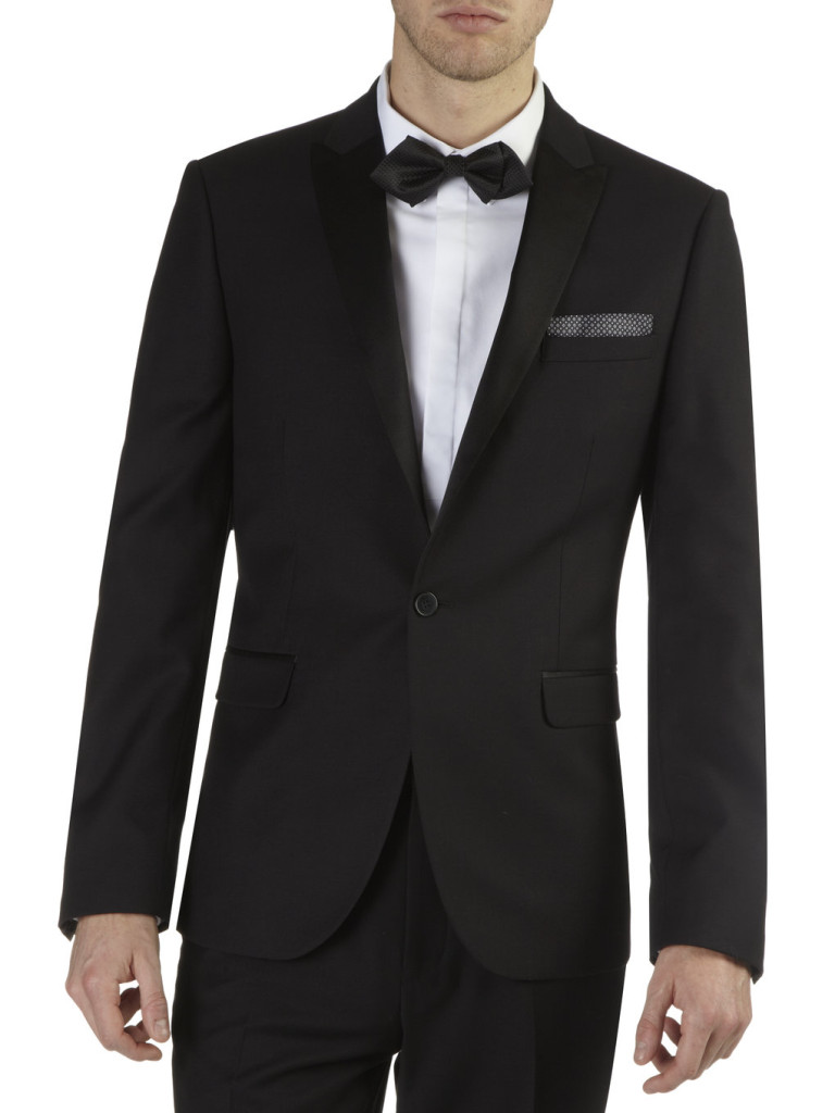 Slim fit tuxedo jacket courtesy of Burton | Confetti.co.uk