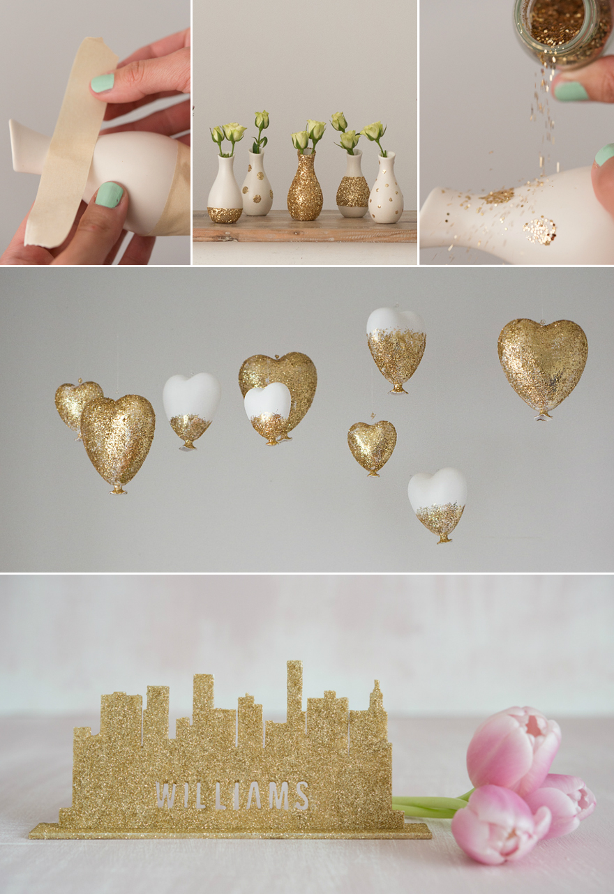 Glitter Vases and Gold Glitter | Confetti.co.uk