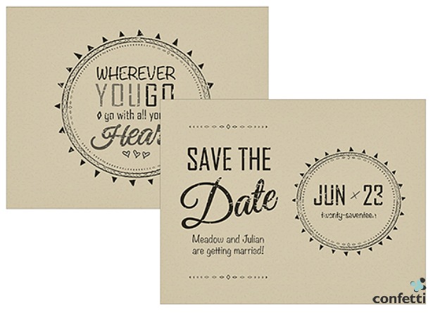 Free Spirit save the date card | Confetti.co.uk