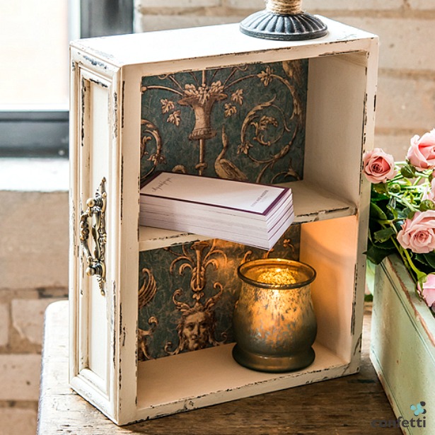 Vintage inspired display drawer with shelf | Confetti.co.uk