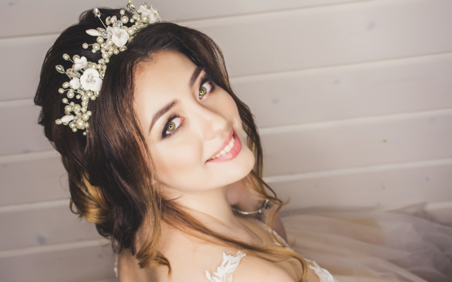 Bride with wedding hair