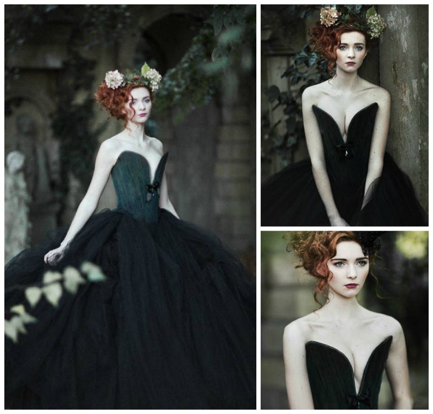 Black ballgown by Chantal Mallett | Confetti.co.uk