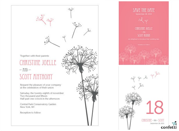 Dandelion Wishes invitations  | Confetti.co.uk