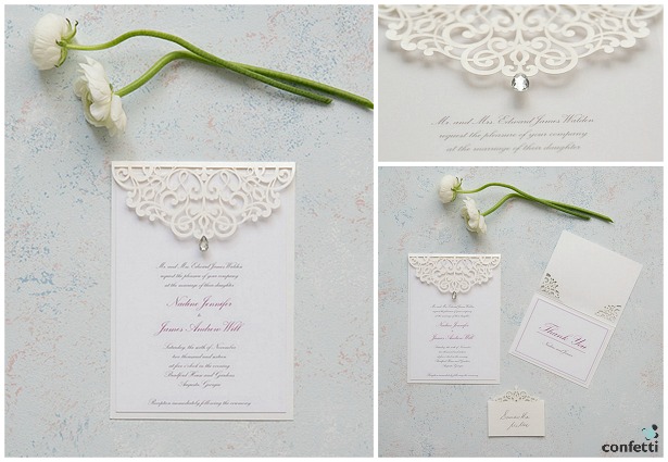 Pearl Romance invitations  | Confetti.co.uk