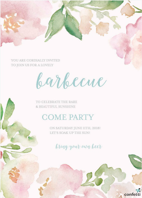 Barbecue Invitation Sample from Confetti.co.uk