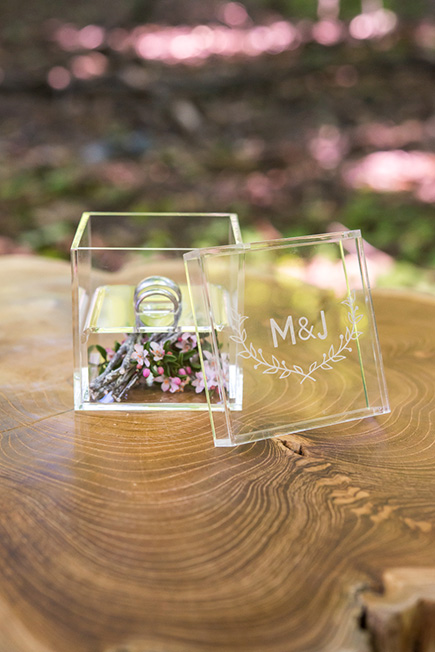 Alternative Wedding Ring Boxes - Woodland Pretty Etching Acrylic Wedding Ring Box | Confetti.co.uk