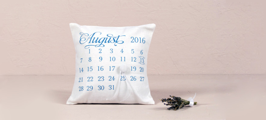  “Notable” Personalised Ring Cushion with Wedding Date Design | Confetti.co.uk