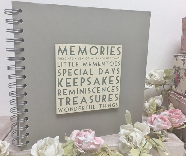 Album 18 wood words memories scrapbook