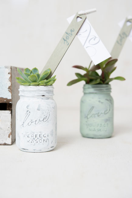 Succulent Mason Jars | Confetti.co.uk