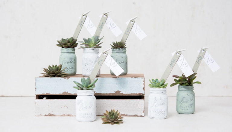 Succulent Mini Mason Jar Favours | Confetti.co.uk