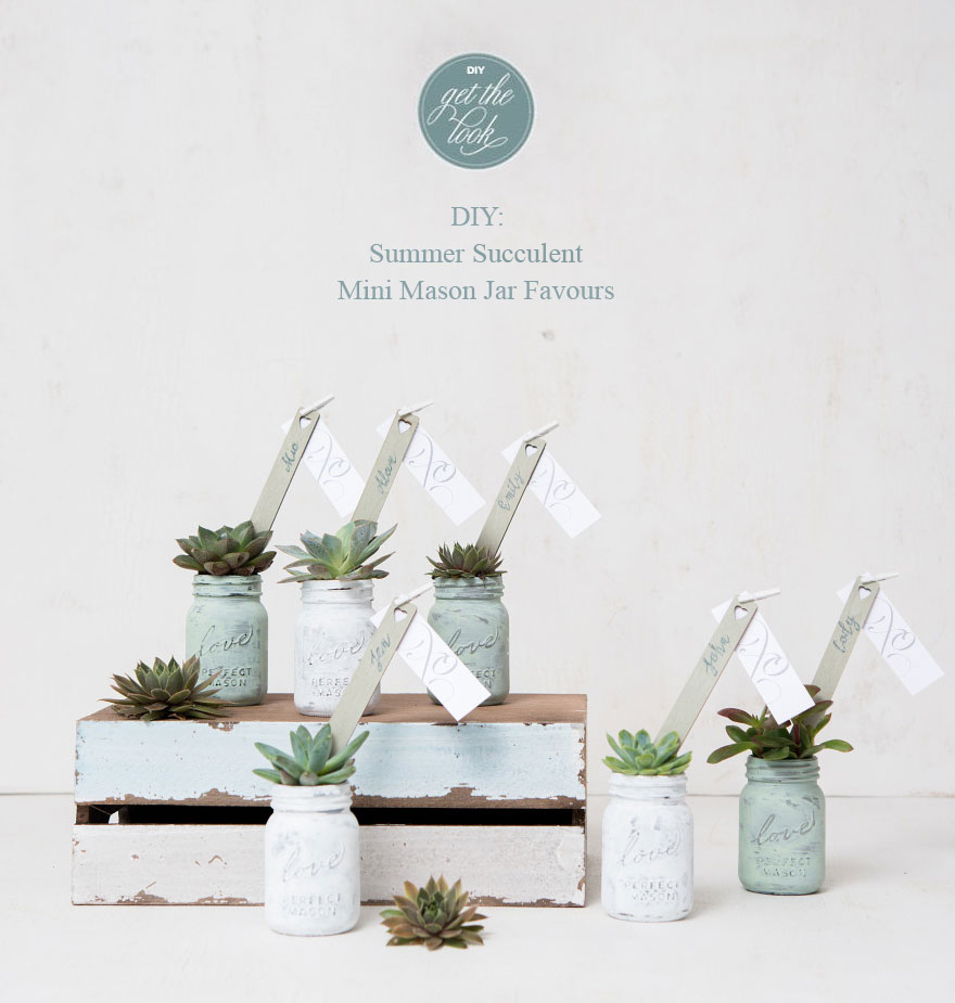 Summer Succulent Mini Mason Jar Favours | Confetti.co.uk