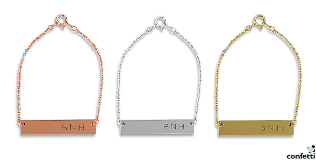 Horizontal Rectangle Tag Bracelet | Confetti.co.uk