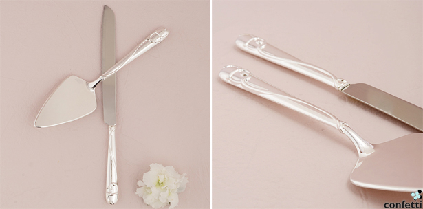 Silver Heart Cake Serving Set | Confetti.co.uk