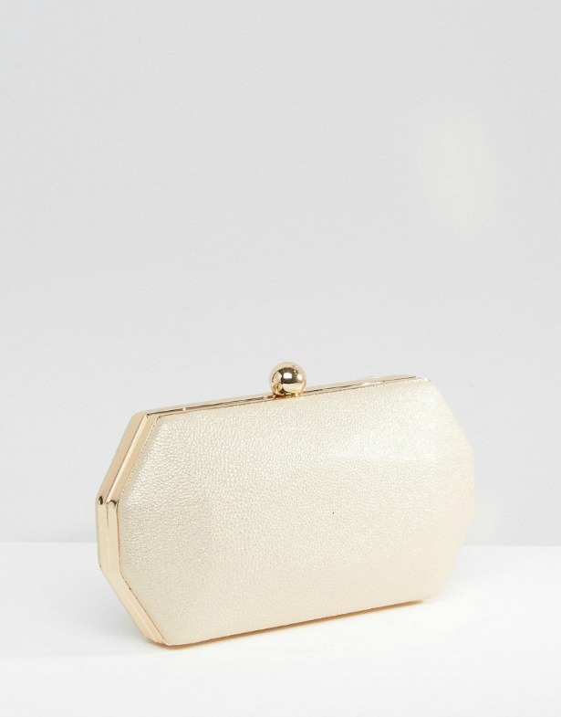 Octagonal Clutch Bag in Pale Gold | Confetti.co.uk