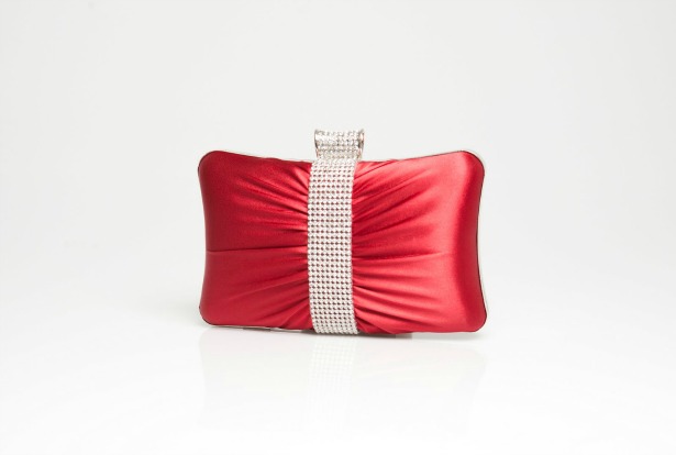 Red and silver sparkle bridal bag by Crystal Couture | Confetti.co.uk