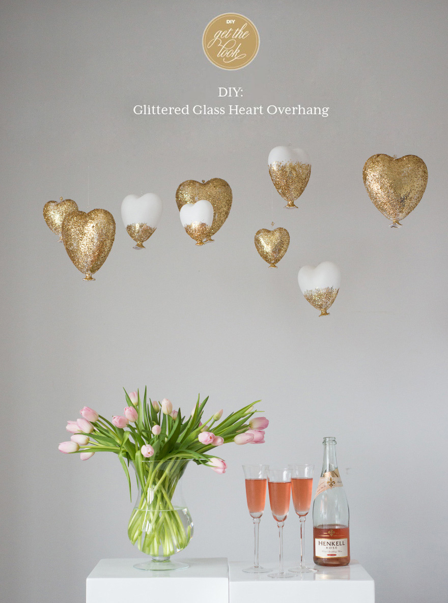 DIY Glittered Glass Heart Wedding Decor | Confetti.co.uk