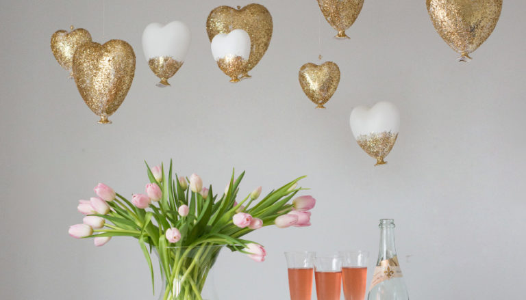 DIY Glittered Glass Heart Wedding Decor Thumbnail | Confetti.co.uk