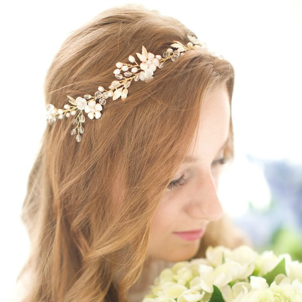 Handmade vontage shell-flower crystal vines headband | Confetti.co.uk