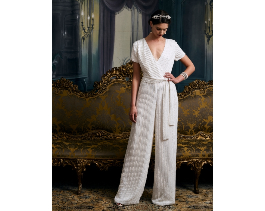 Vintage style bridal jumpsuit