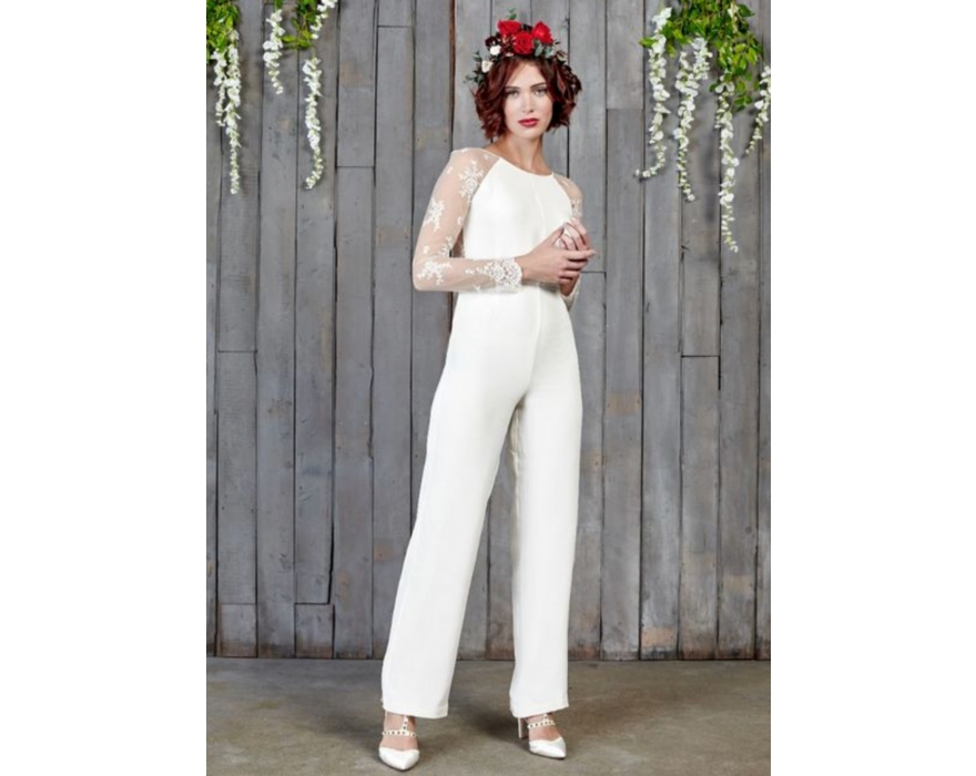 Wedding outfit with trousers