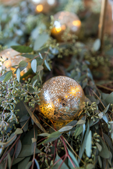 Green and Gold Bauble Lights Christmas Wedding Decor | Confetti.couk