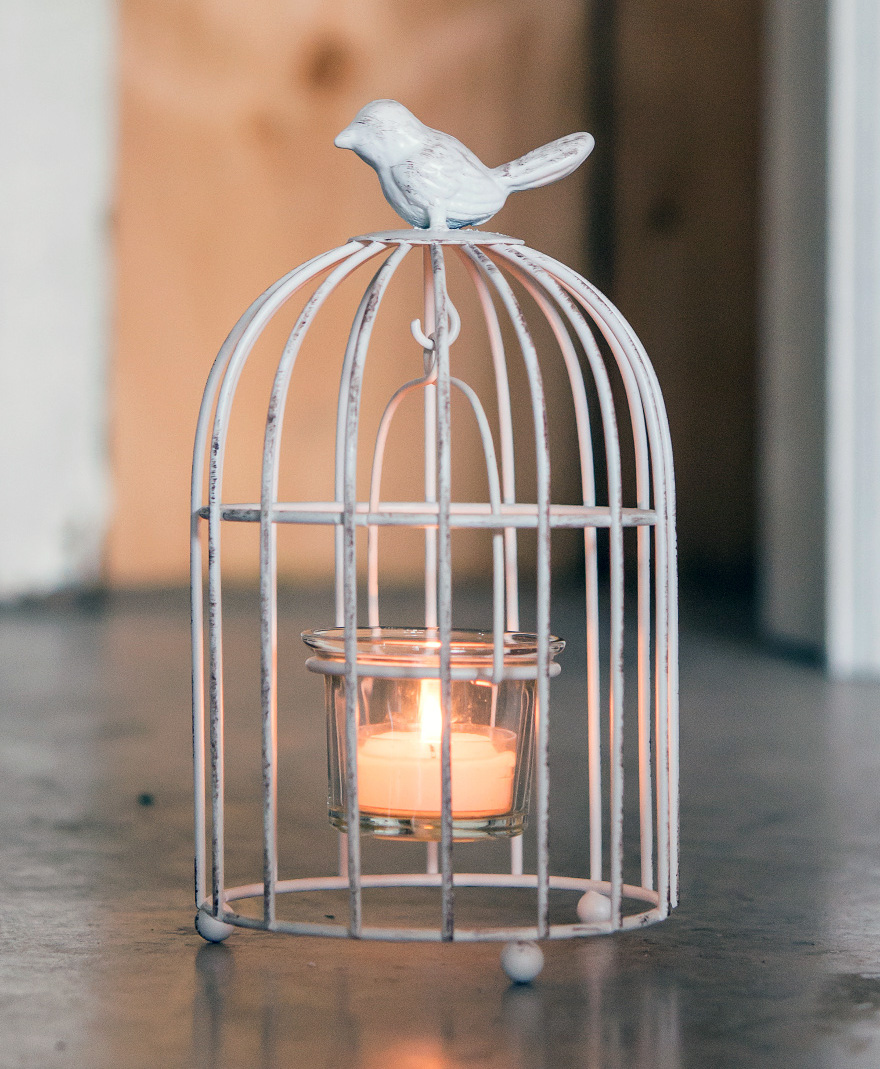 Metal Birdcage with Suspended Tealight Holder Wedding Decor and Centrepiece | Confetti.co.uk