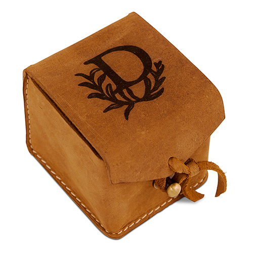 Personalised tanned leather ring box | Confetti.co.uk