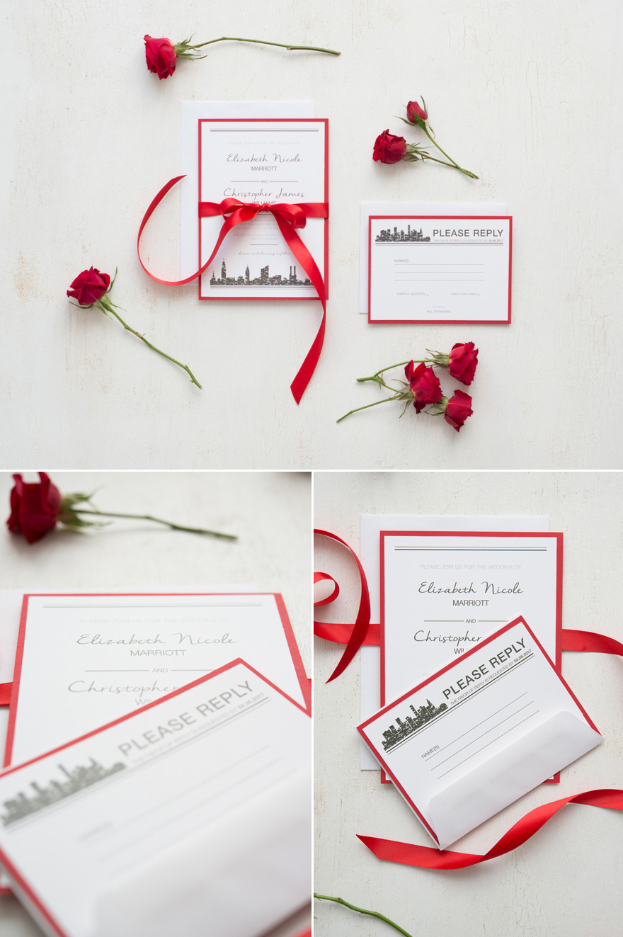 DIY Romantic Red and White Wedding Stationery - DIY Ribbon Wedding Stationery | Confetti.co.uk