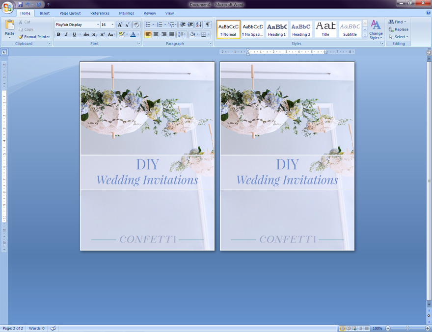 DIY Wedding Invitations - Microsoft Word Walk Through Tutorial | Confetti.co.uk