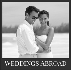 Sandals weddings abroad black and white