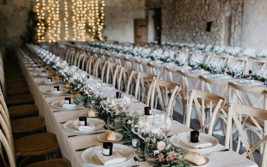 Wedding reception table layout