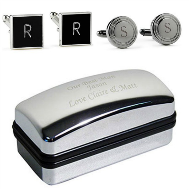 Cufflinks and engraved box | Confetti.co.uk