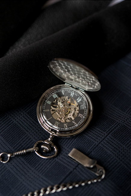 Gifts For Him - Gunmetal Mechanical Pocket Watch