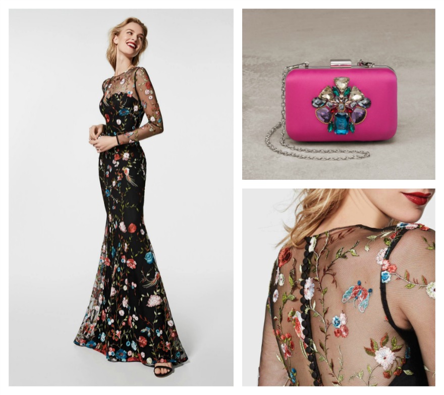 Glachel embroidered dress and Violeta clutch bag, both by Pronovias | Confetti.co.uk