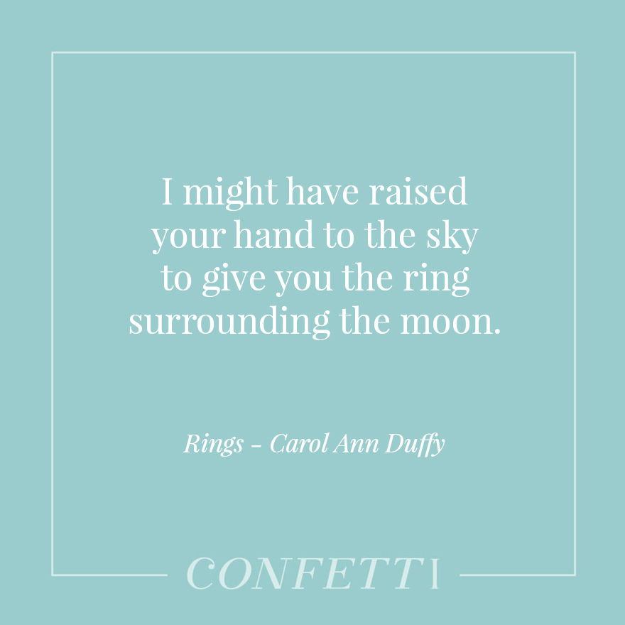 Rings by Carol Ann Duffy - I Might Have Raised Your Hand to the Sky | Confetti.co.uk