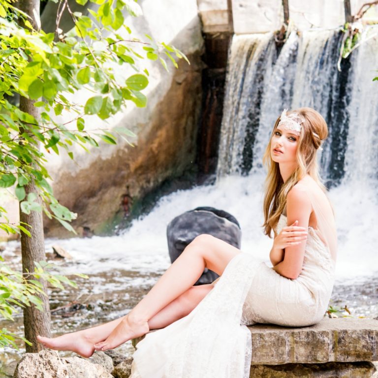 Boho Bride next to a Waterfall | Confetti.co.uk