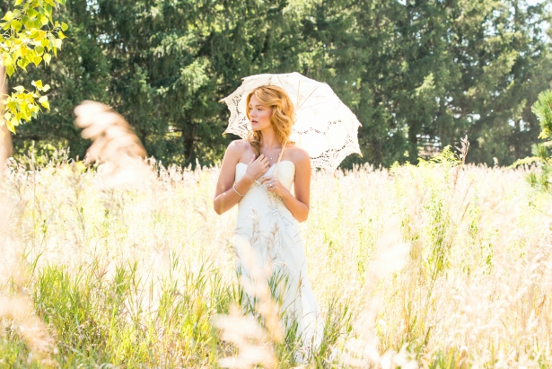 Antiqued Battenburg lace parasol for a spring wedding | Confetti.co.uk