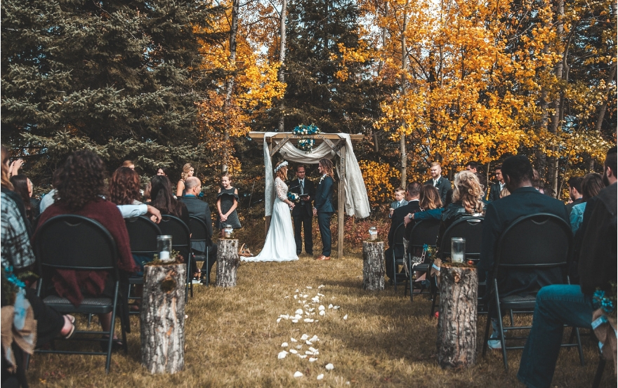 Outdoor wedding ceremony