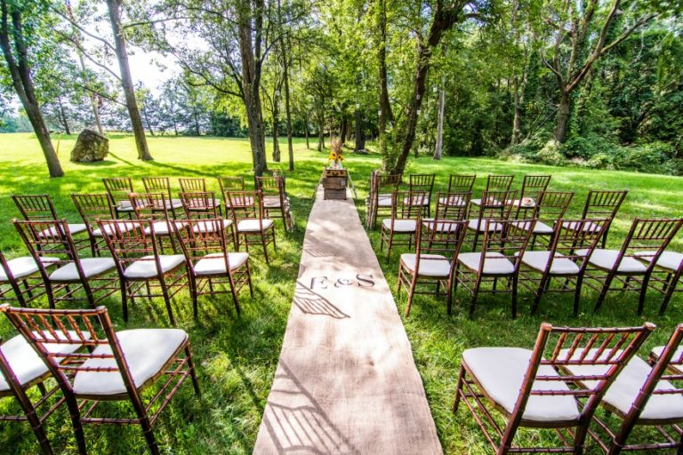 Woodland wedding ceremony aisle runner | Confetti.co.uk