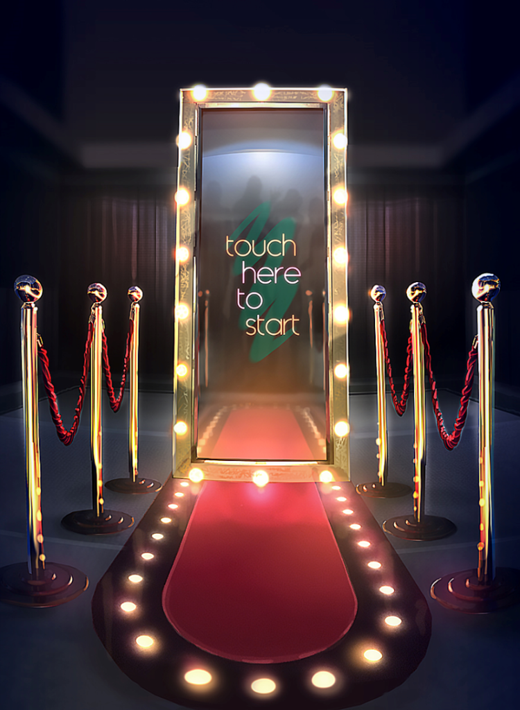 The magic mirror with hollywood frame and red carpet by PictureBlast