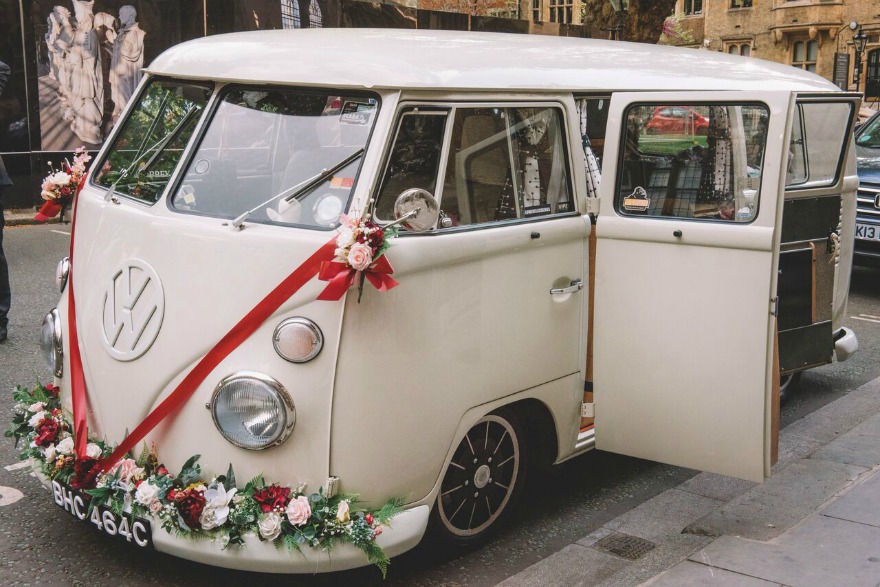 VW camper van at Kristina and Max's Real Wedding at Westminter Abbey | Confetti.co.uk