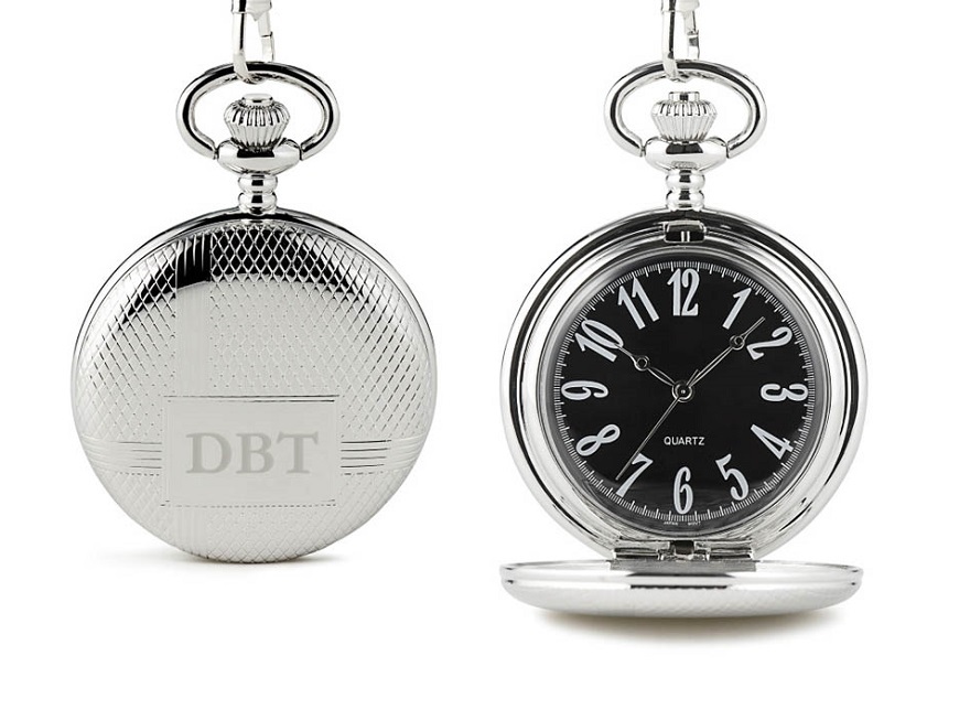 Father of the bride gifts classic pocket watch with black face | Confetti.co.uk