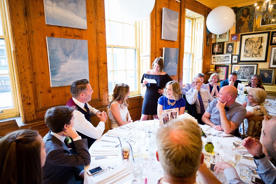 Maid of Honour giving speech at Soho City Wedding | Confetti.co.uk