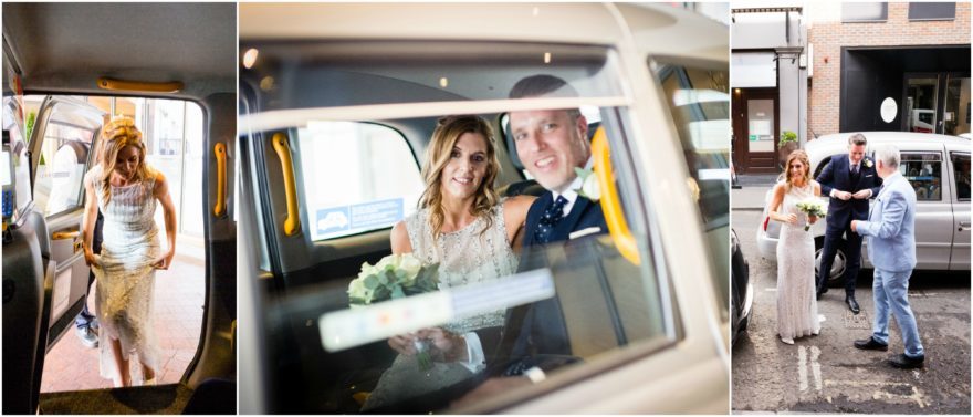 Bride & groom travelling to Soho wedding venue in the city | Confetti.co.uk