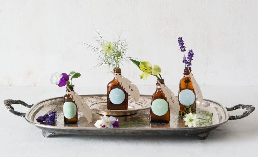 Boho Bottle Decorations with Wildflowers | Confetti.co.uk