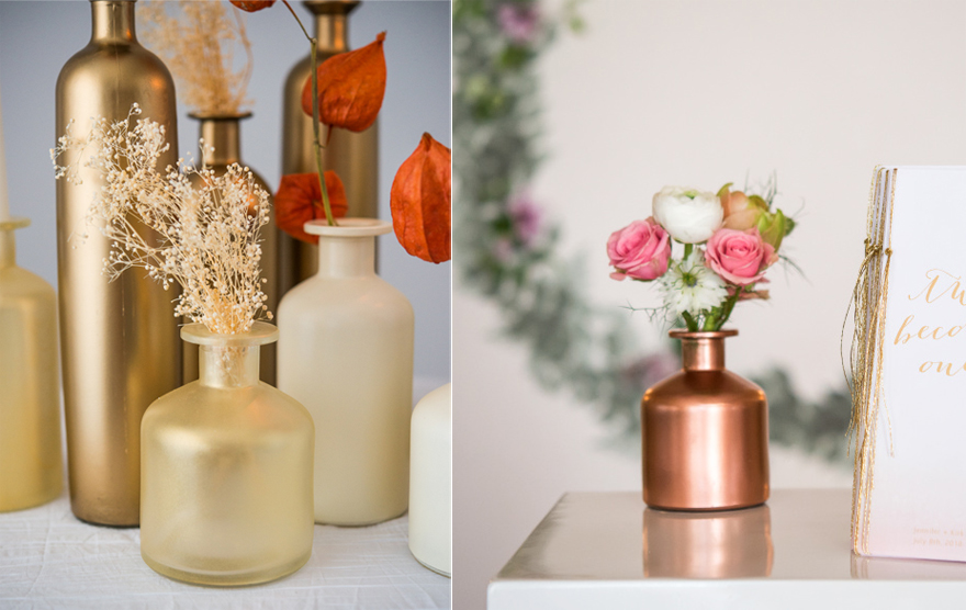 Spray Painted Bottle Decor | Confetti.co.uk