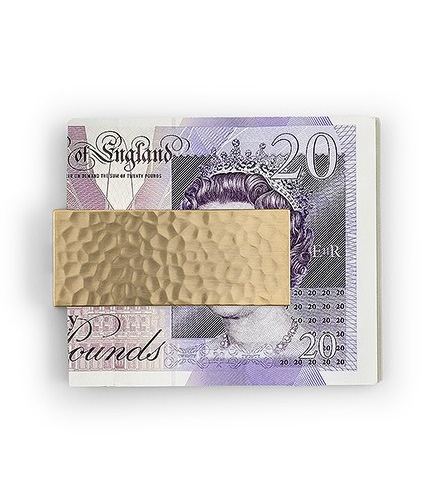 Hammered Gold and Polished Silver Money Clip | Confetti.co.uk