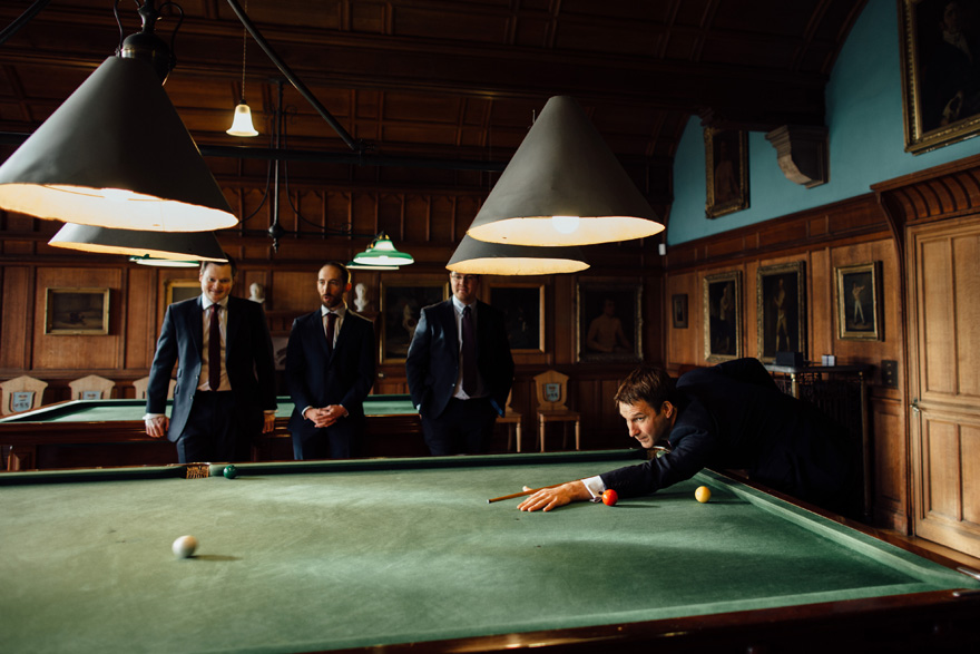 Billiard Room – Used for Grooms Party preparations - Full Sized Snooker Tables Billiard Room at Mount Stuart by lisadevinephotography.co.uk | Confetti.co.uk