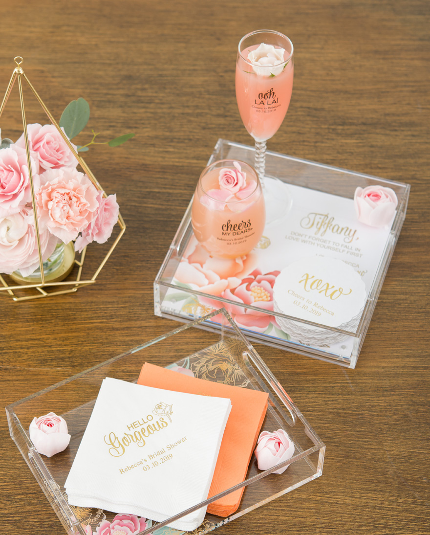 Bridesmaid Gifts Presented on an Acrylic Tray | Confetti.co.uk